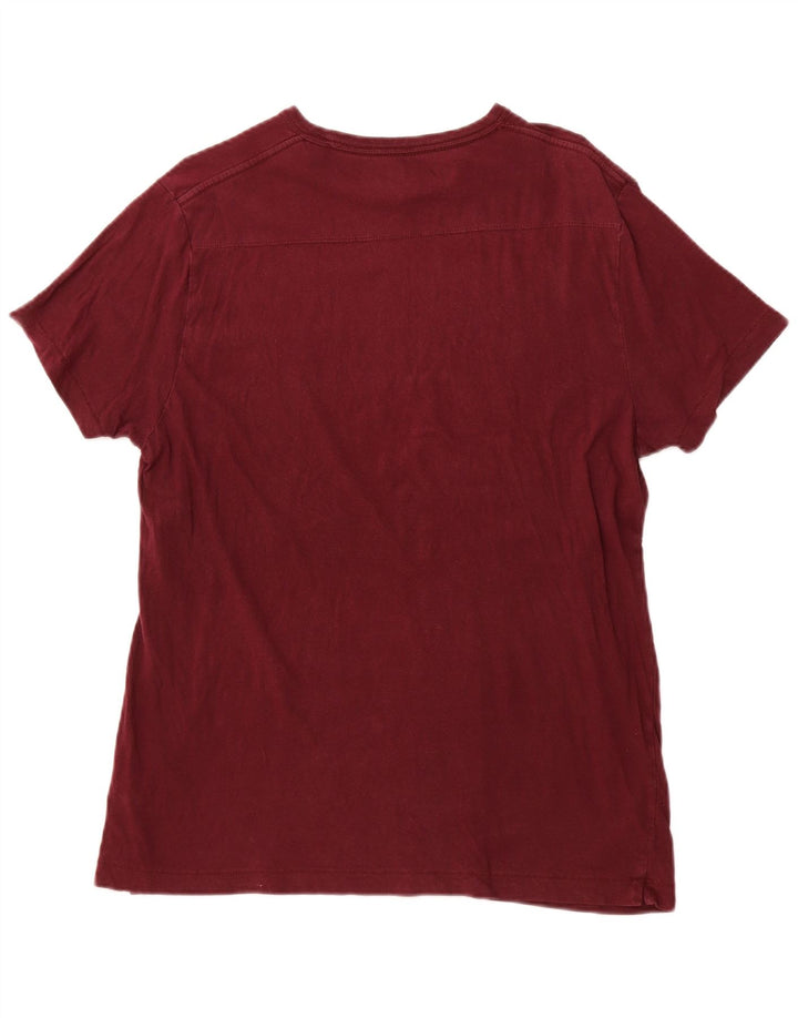 FRENCH CONNECTION Tricou pentru bărbați Top mare din bumbac cu dungi bordeaux