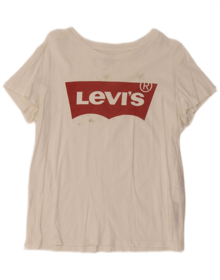 Tricou grafic Levi's pentru femei Top UK 12 Medium White Bumbac