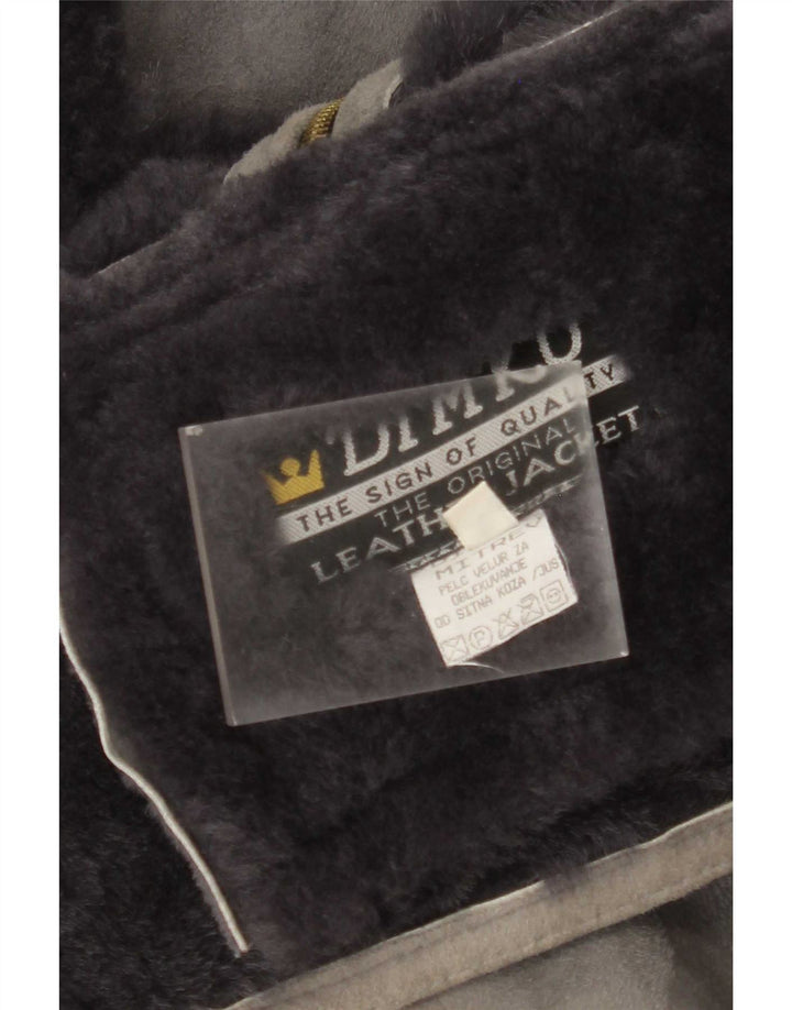 Gilet din shearling vintage pentru bărbați IT 54 2XL din piele gri
