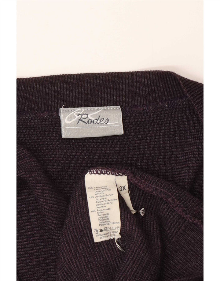 Pulover cardigan pentru bărbați Rodes 2XL mov Argyle/Lână diamant