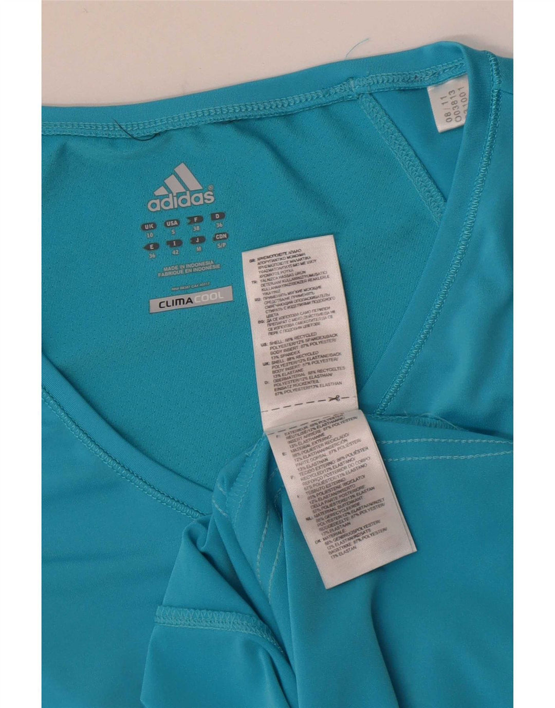 Tricou Adidas Climacool pentru femei Top UK 10 Small Blue Poliester