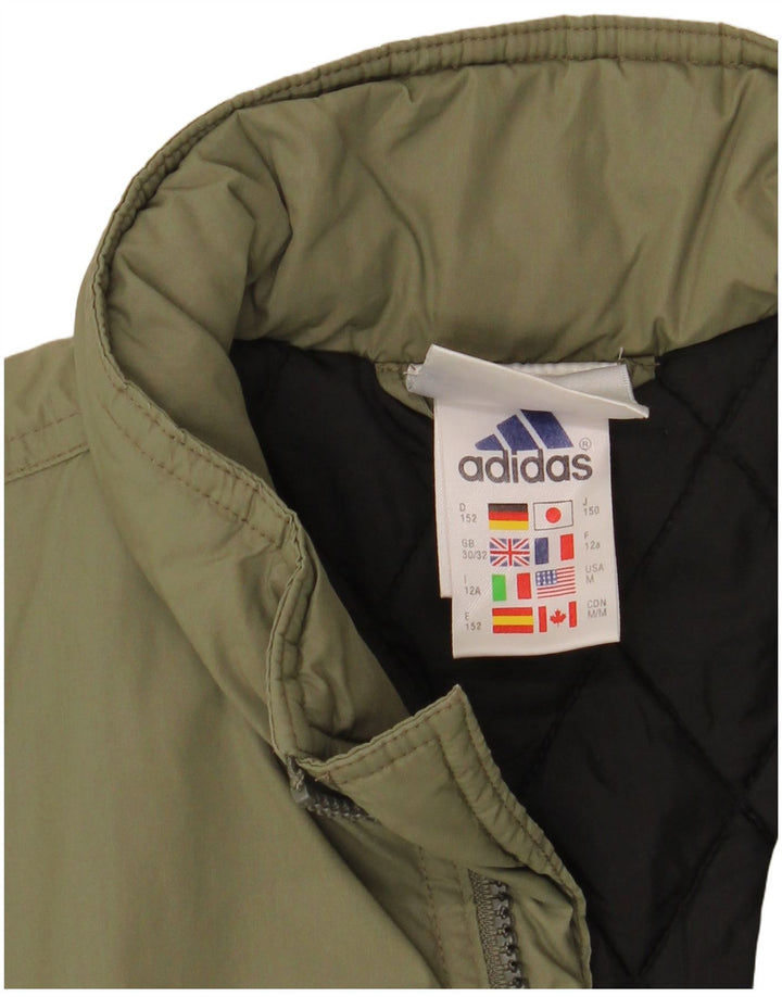 Palton căptușit cu grafic pentru băieți Adidas 11-12 ani Kaki Poliamidă