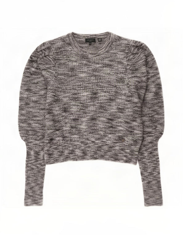 Pulover de damă Ted Baker cu decolteu cu barcă, mărime 2, mic, gri, pete