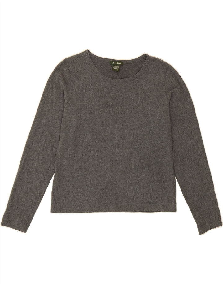 EDDIE BAUER Womens Top Long Sleeve UK 14 Medium Grey Cotton Vintage Eddie Bauer and Second-Hand Eddie Bauer from Messina Hembry 