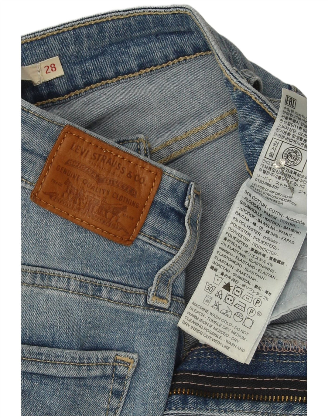 Blugi Levi's 712 Slim pentru femei W28 L30 Bumbac albastru