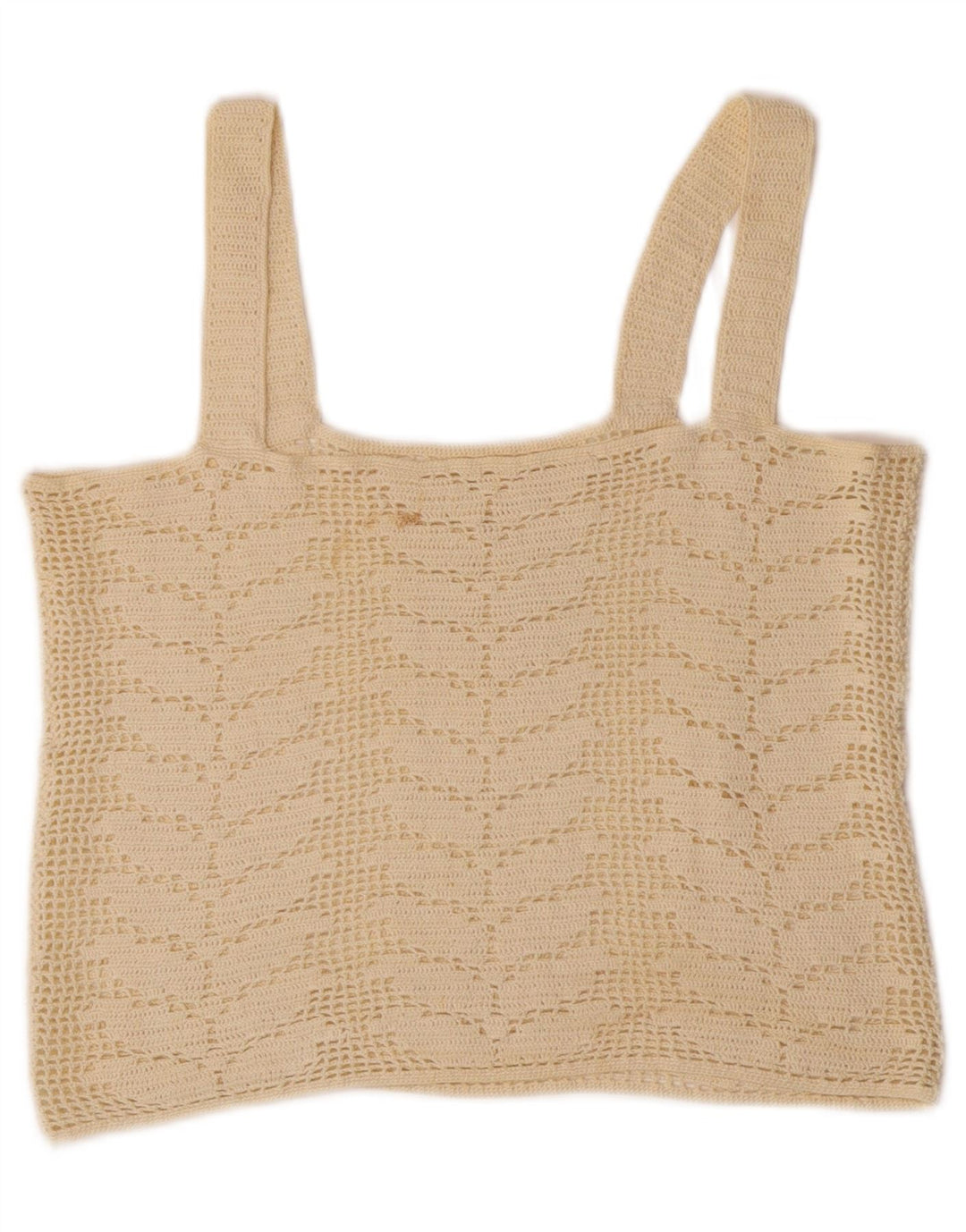 Top Crochet Crochet Vintage pentru femei UK 10 Small Off White