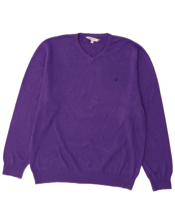 Crew Clothing Pulover cu decolteu în V pentru bărbați XL bumbac violet