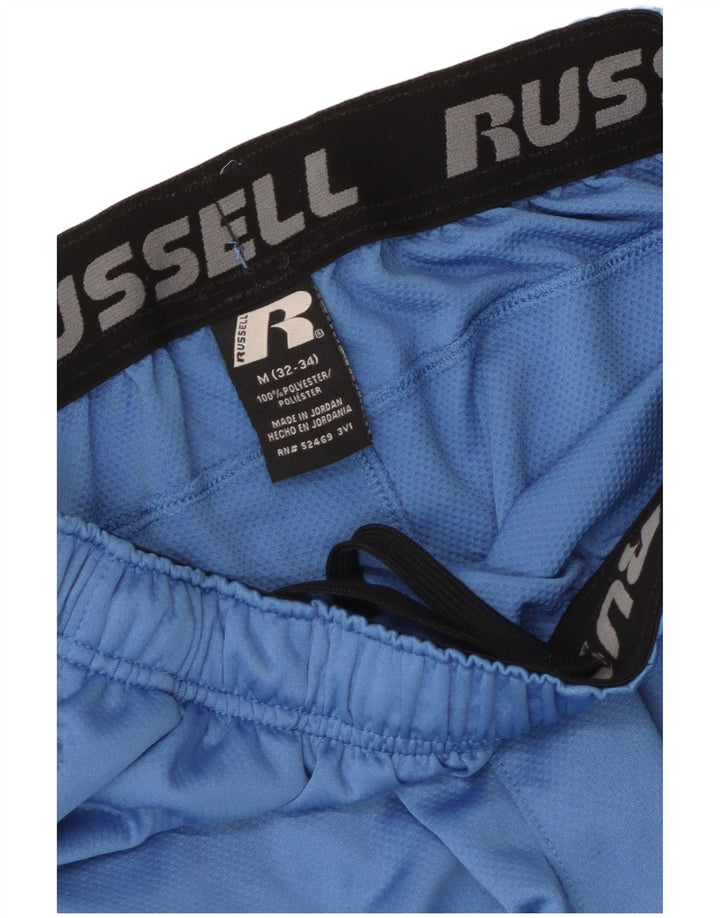 Pantaloni scurți sport pentru bărbați Russell Athletic, albastru mediu, poliester bloc de culoare