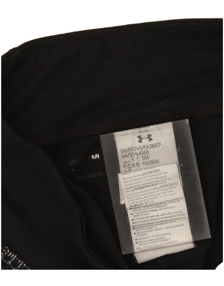 Leggings Capri Under Armour pentru femei UK 10 Small Black Check Poliester
