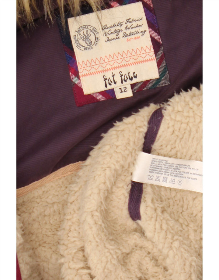 Gilet căptușit cu glugă pentru femei Fat Face UK 12 Poliester violet mediu