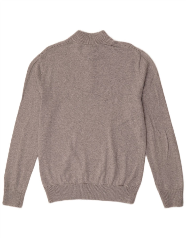 Pulover Jack Wills pentru bărbați, cu fermoar și gât, bumbac mare, gri