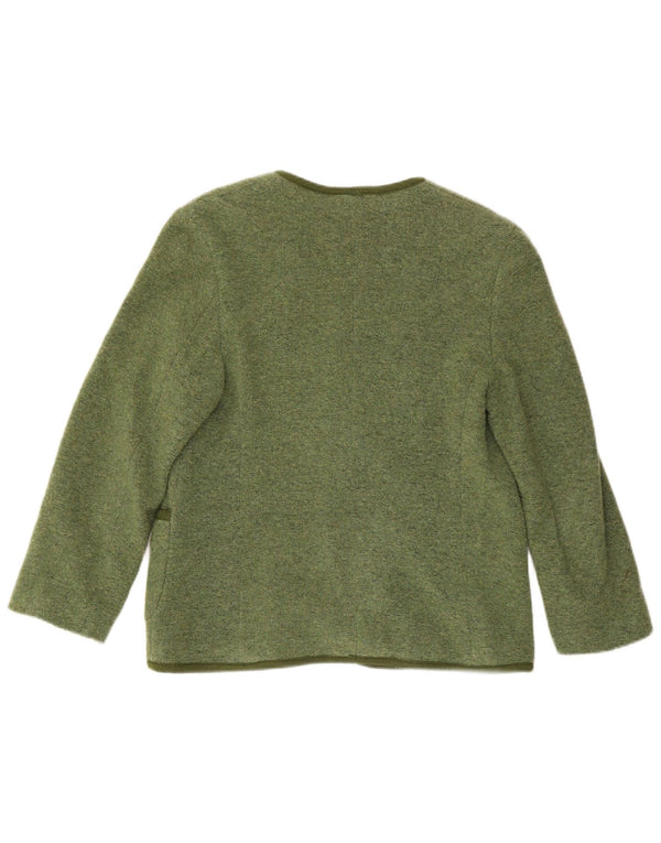 Jachetă vintage pentru femei cu 3 nasturi, UK 12, verde mediu