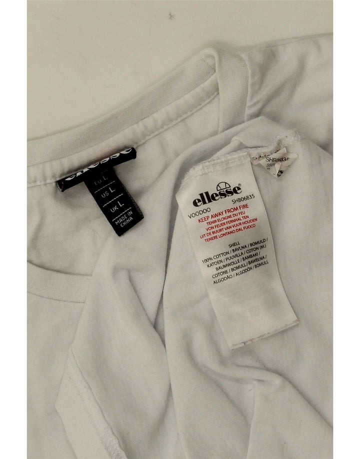 Tricou bărbați Ellesse Top mare din bumbac alb