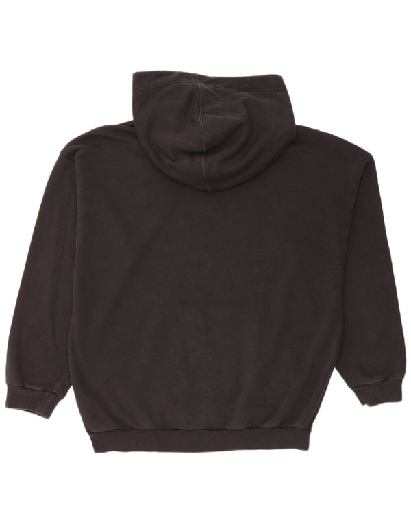 Adidas Womens Graphic Oversized Hoodie Jumper UK 14 Medium Black Cotton