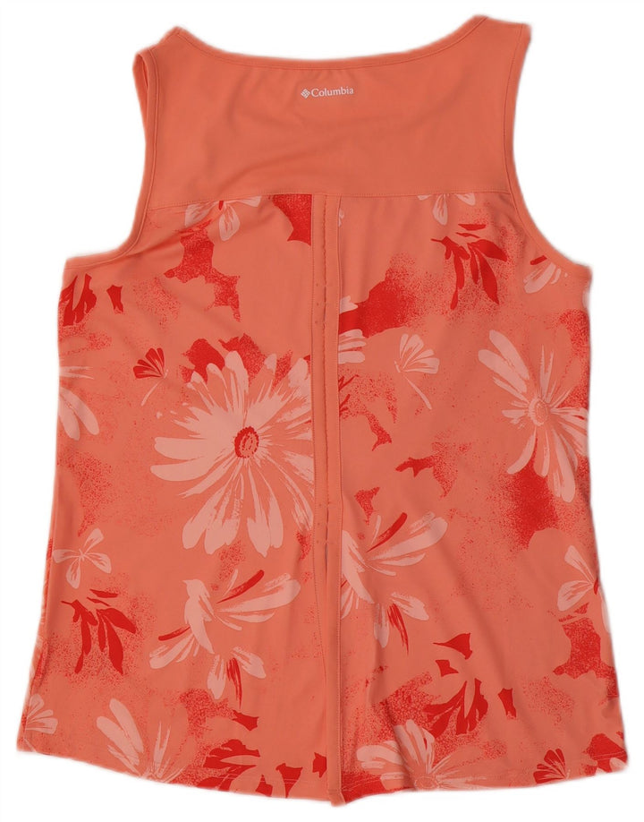 COLUMBIA Top cu vestă cu grafică pentru femei UK 12 Medium Pink Floral Poliester