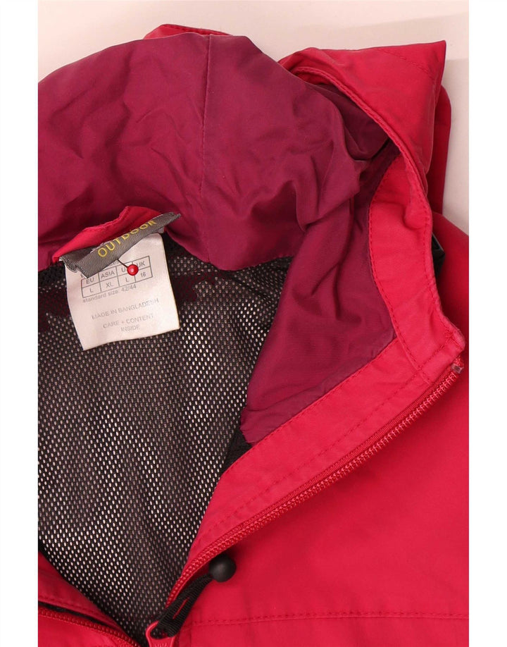 Jack Wolfskin Jachetă de ploaie cu glugă pentru femei UK 16 Poliamidă roșie mare