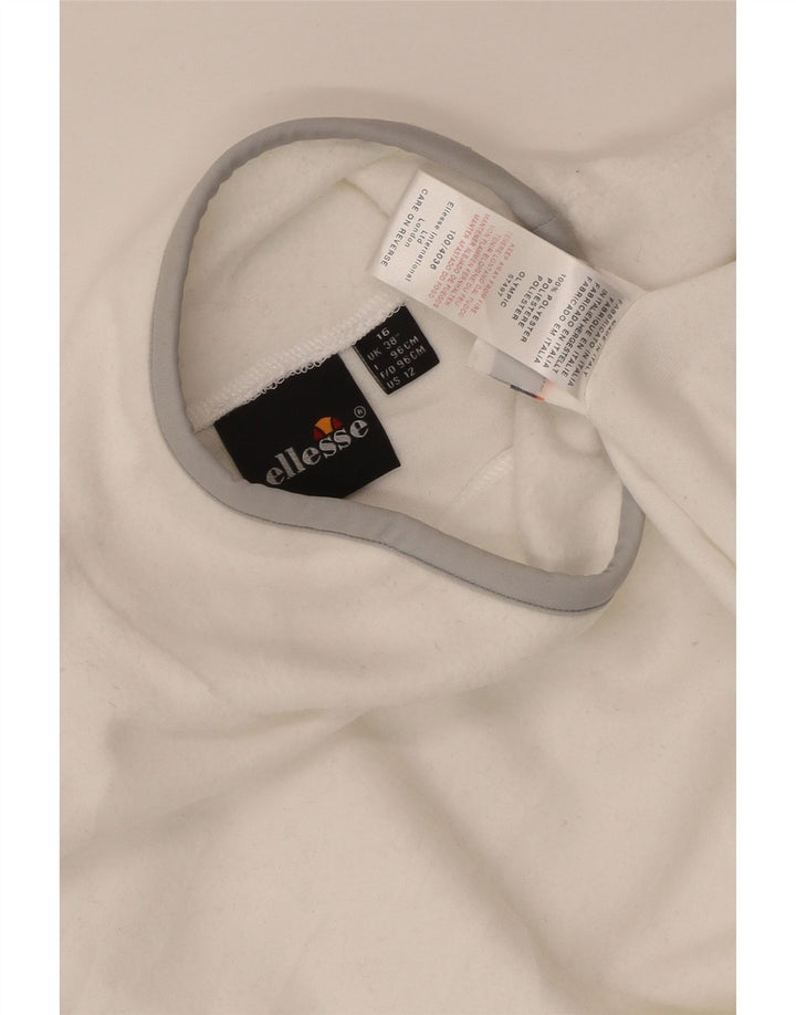 Pulover pentru femei Ellesse din lână UK 16, mare, alb, poliester