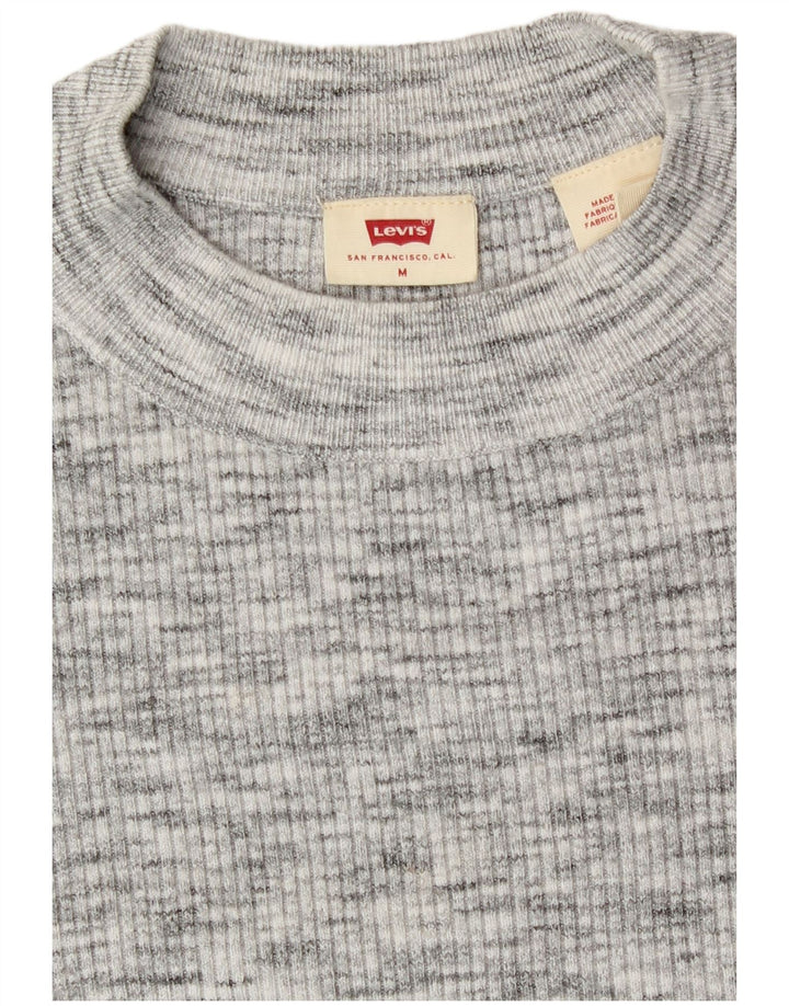 Top pentru femei Levi's cu mânecă lungă UK 12 Medium Gri Pete