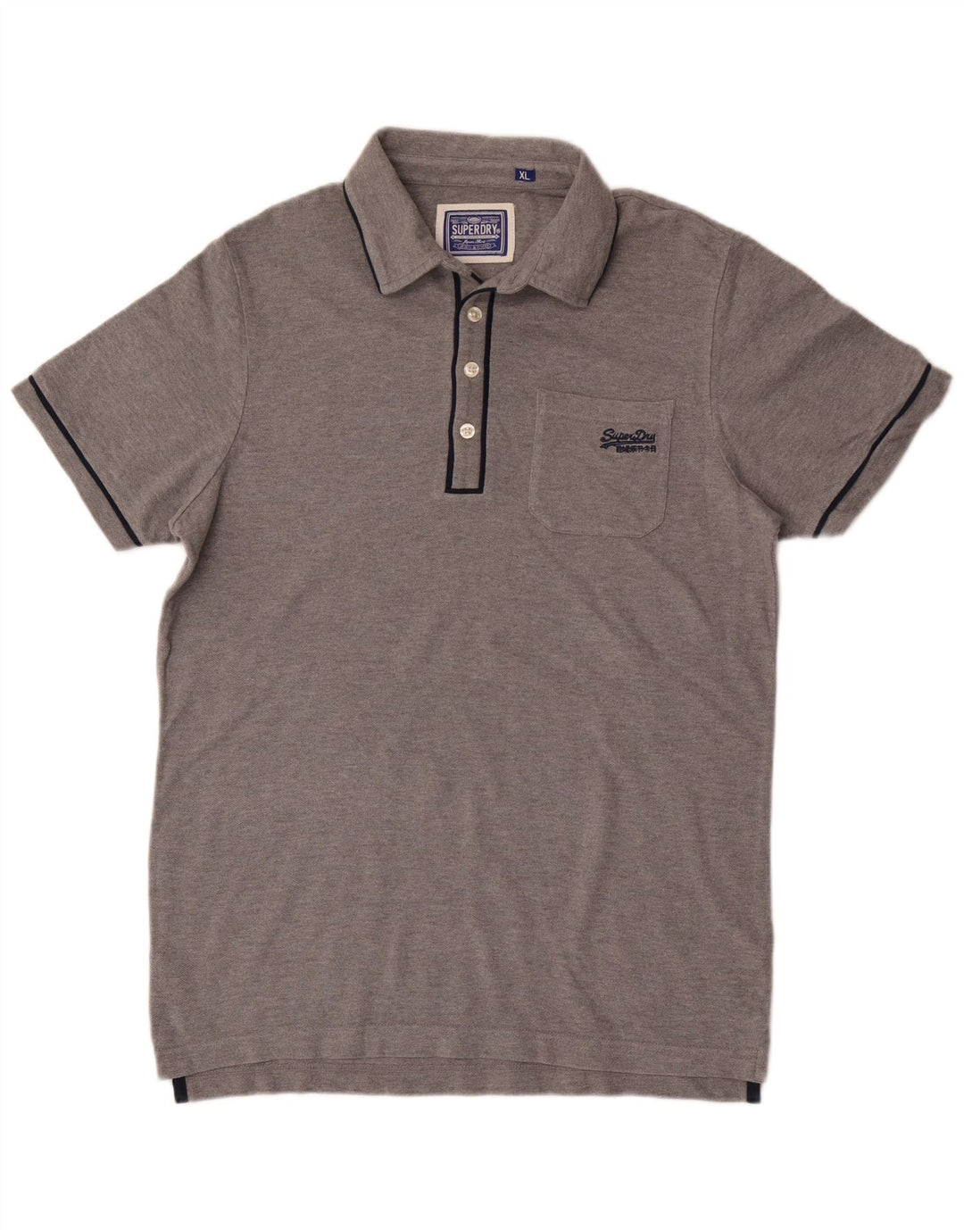 Tricou polo pentru bărbați Superdry XL, bumbac cu pete gri