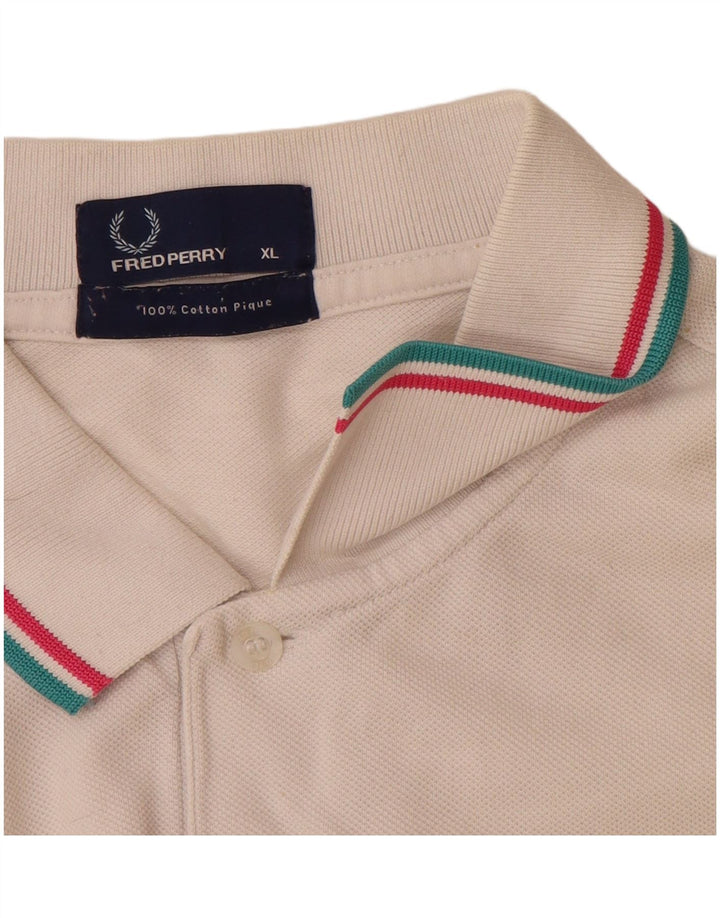 Cămașă polo Fred Perry pentru bărbați XL, bumbac cu dungi albe