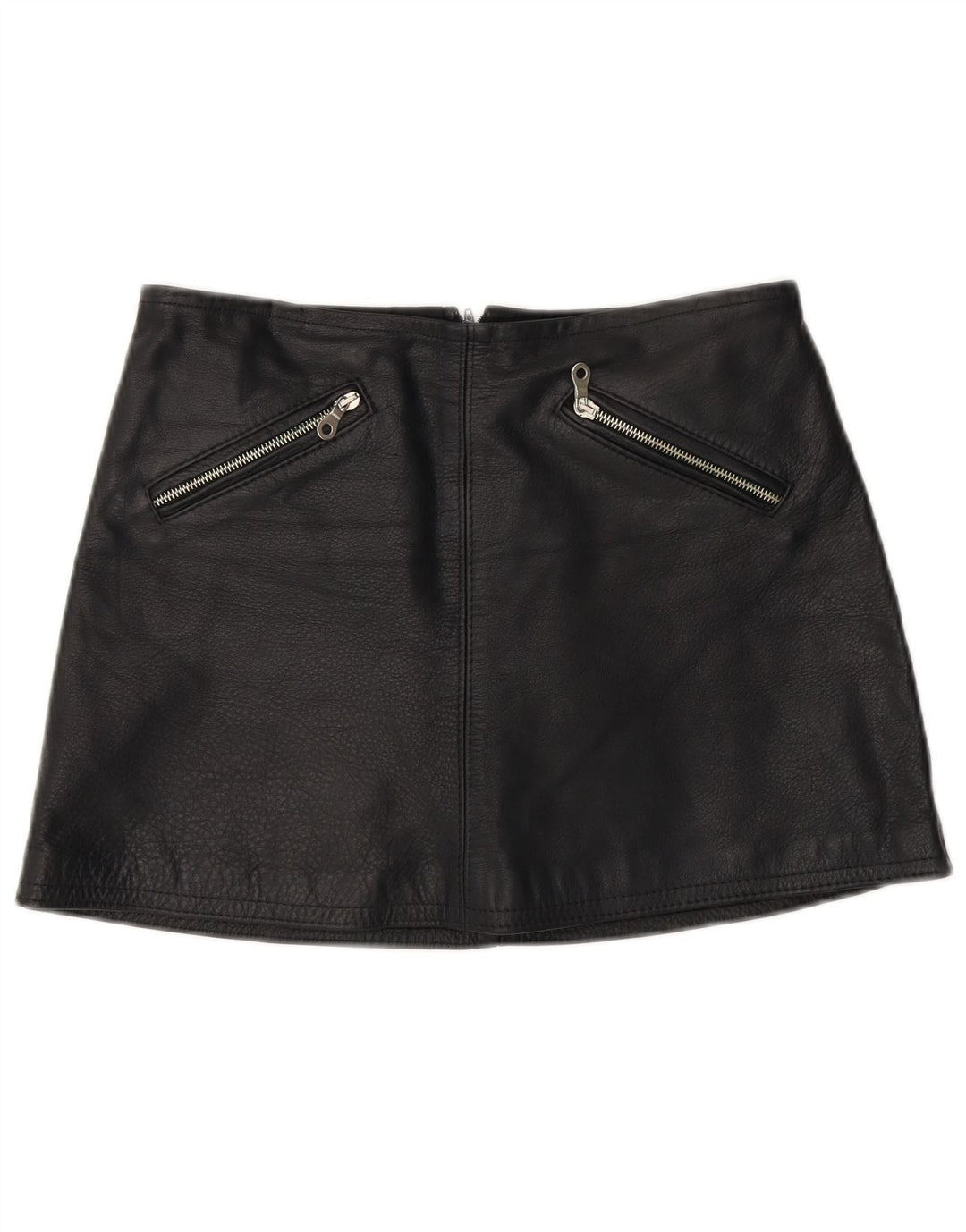 Fusta Mini din piele Vintage pentru femei W28 Medium Black