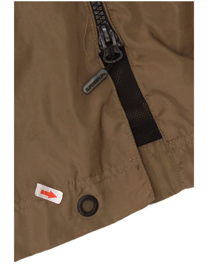 Jachetă de ploaie cu glugă Superdry pentru femei UK 14, mare, kaki, poliester