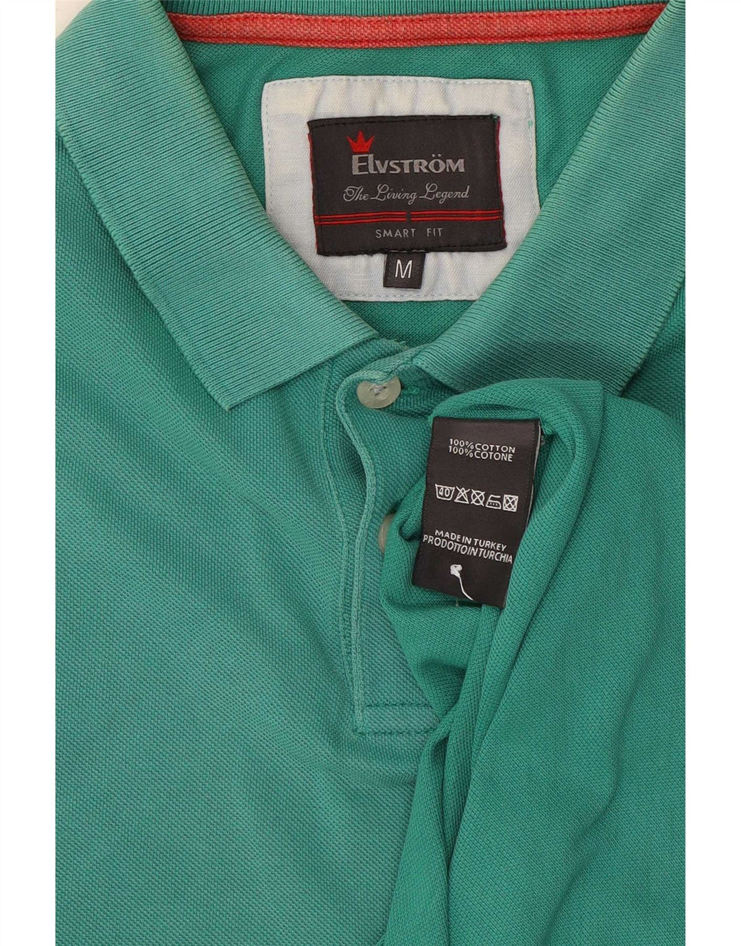 Tricou polo Elvstrom pentru bărbați, bumbac verde mediu