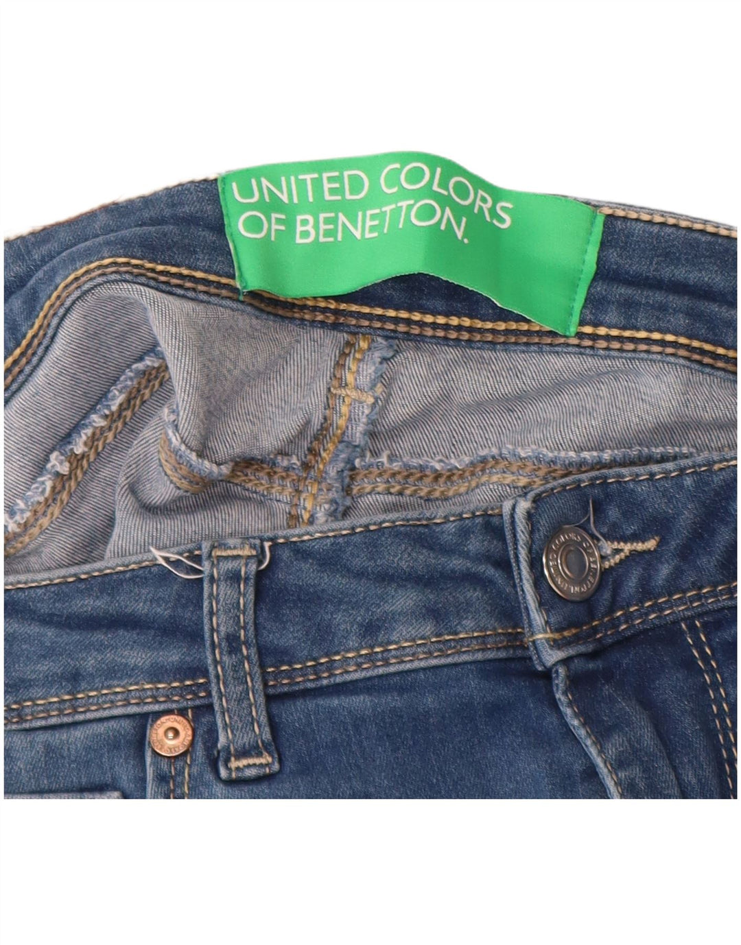 Blugi skinny de damă BENETTON W32 L31 bumbac albastru