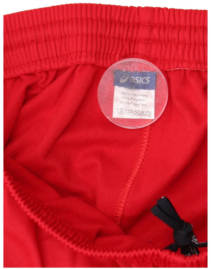 Pantaloni scurți sport ASICS pentru bărbați, poliester roșu mediu