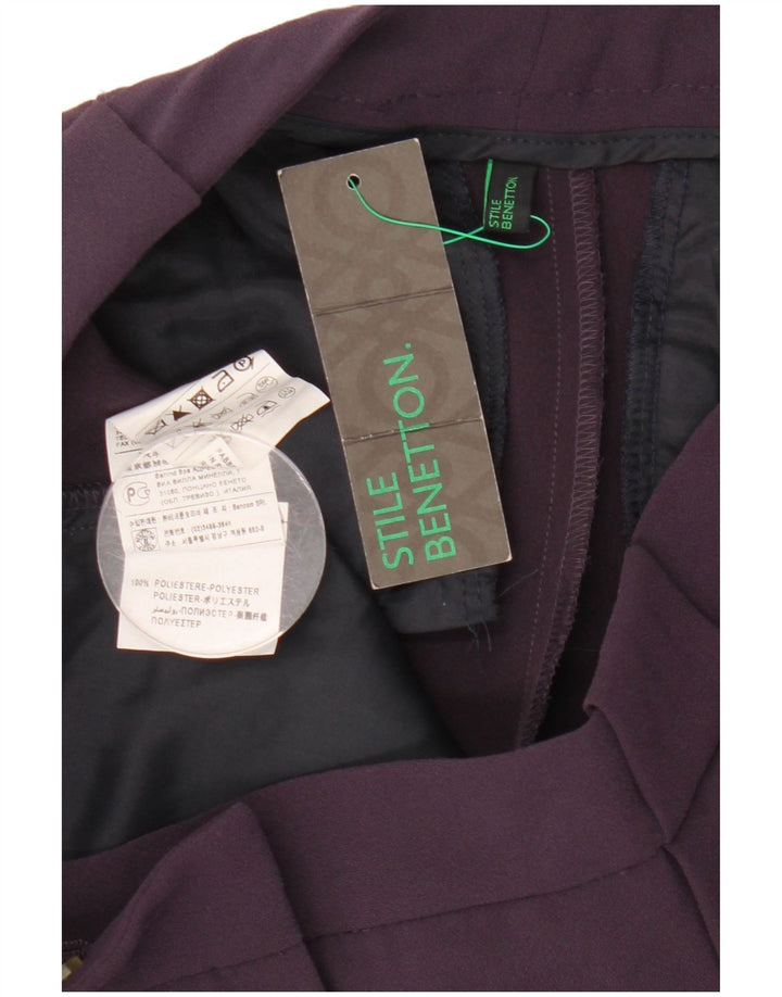 Pantaloni chino subțiri pentru femei Benetton IT 42 Medium L30 L28 Violet Poliester