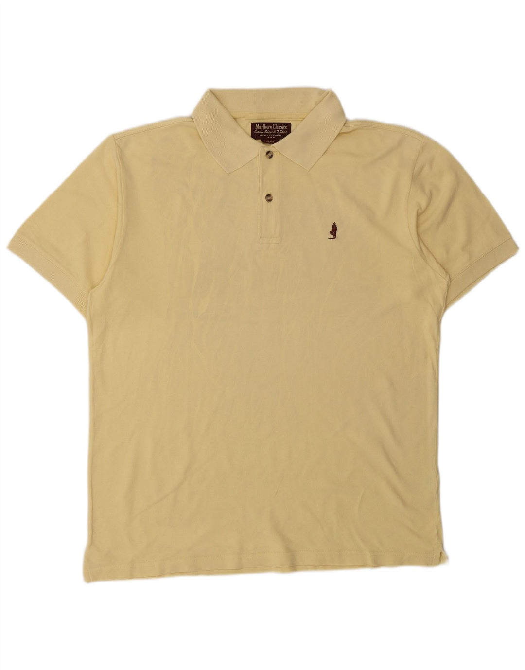 MARLBORO CLASSICS Tricou polo pentru bărbați din bumbac galben mare