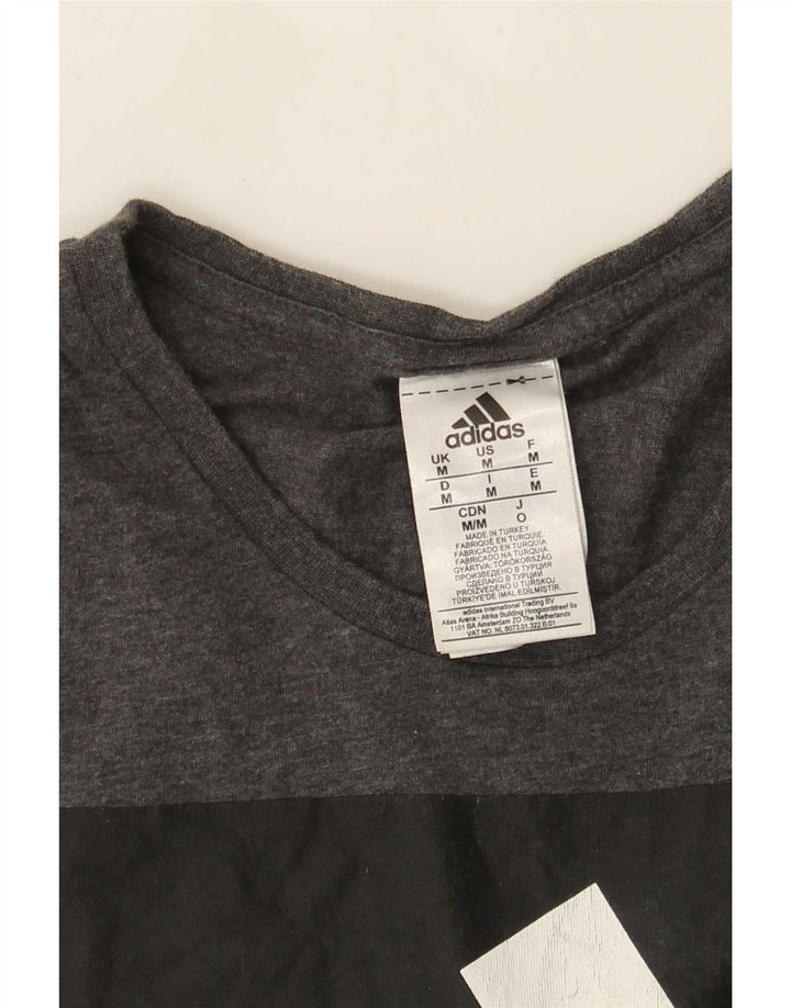 Tricou grafic pentru bărbați Adidas Top, bumbac, gri mediu
