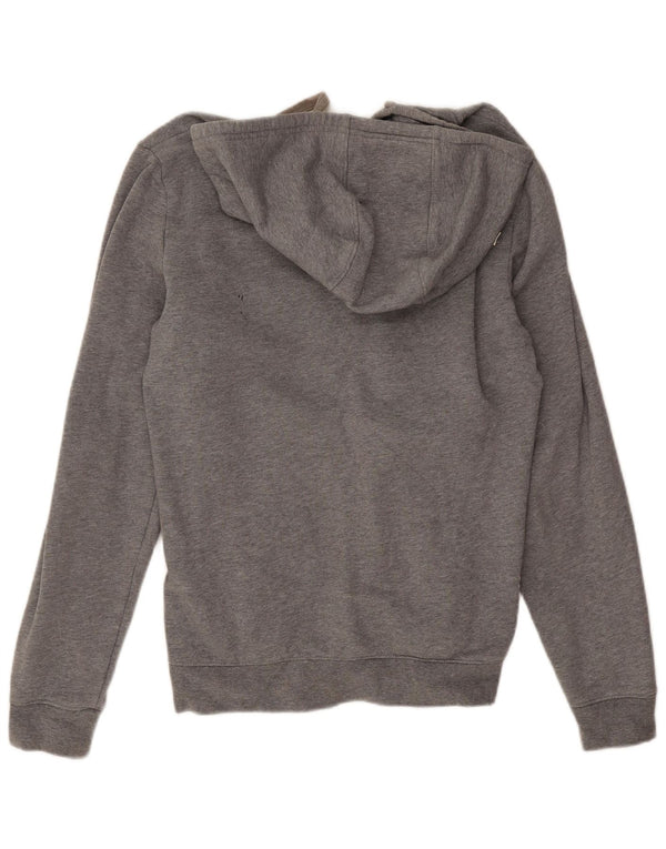 Emporio Armani Womens Zip Hoodie Sweater UK 14 Medium Grey Colourblock