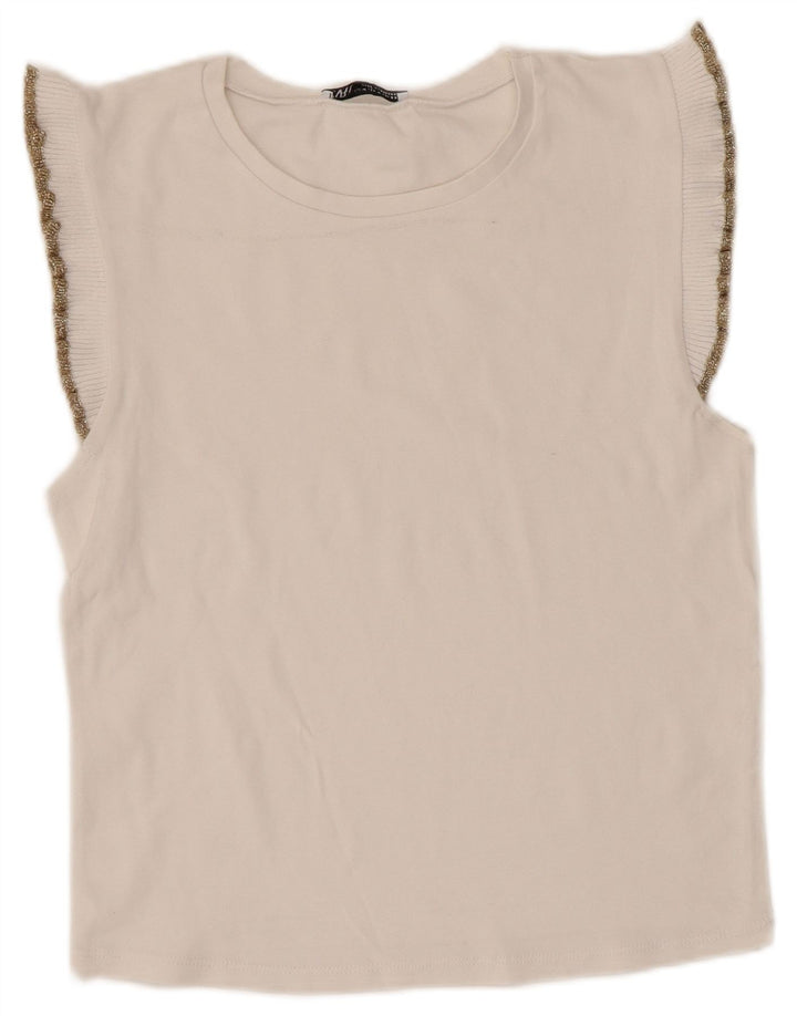 Bluză fără mâneci pentru femei Zara UK 12 Medium White