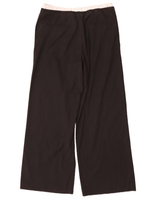 Pantaloni Zara femei cu picioare largi Mici L26 L30 Poliester negru