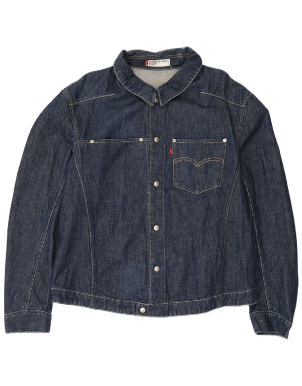 Levi's Womens Denim Jacket UK 42 XL Navy Blue Cotton