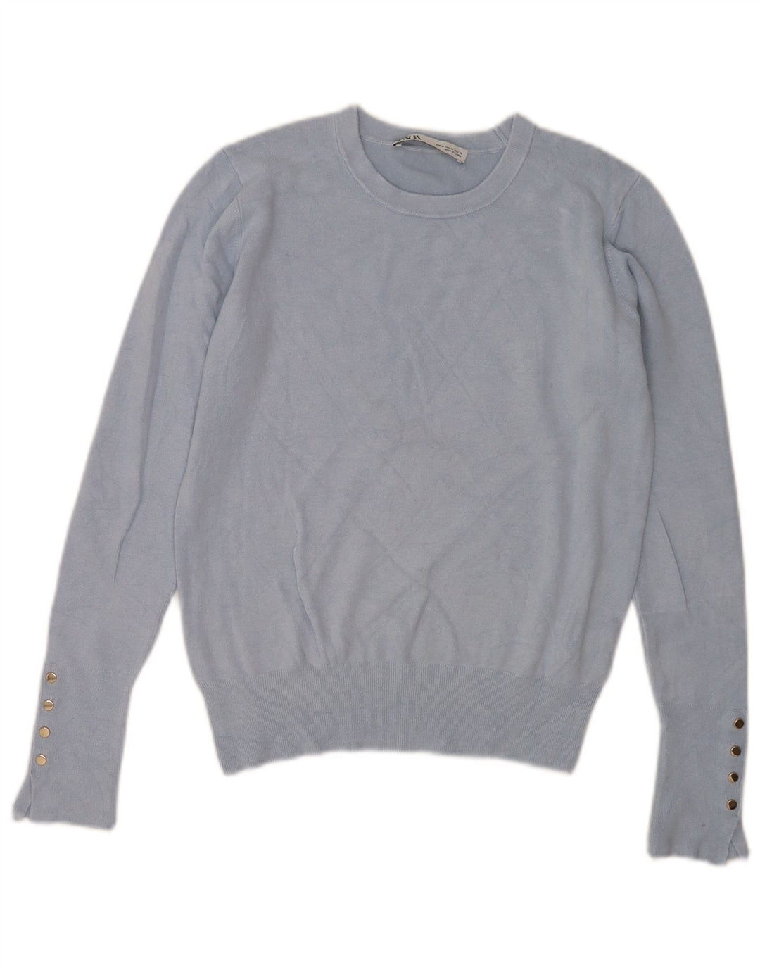 Pulover pentru damă Zara, cu decolteu triplu, UK 12, viscoză albastră medie