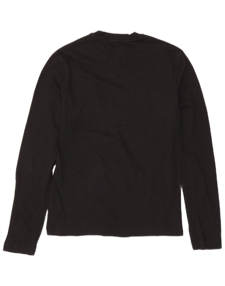 CALVIN KLEIN JEANS Top grafic pentru bărbați cu mânecă lungă, bumbac negru mic