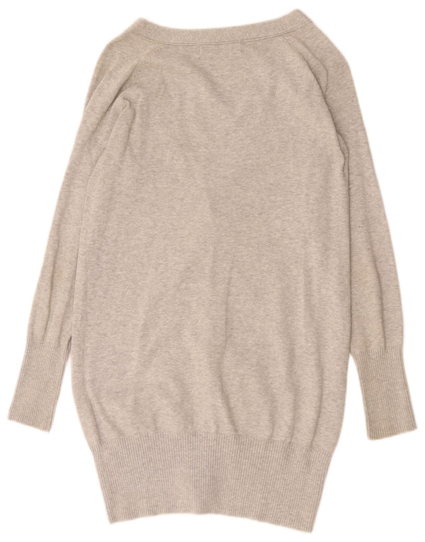 Pulover cardigan cu paragate Zara pentru femei UK 12, bumbac cu pete gri mediu