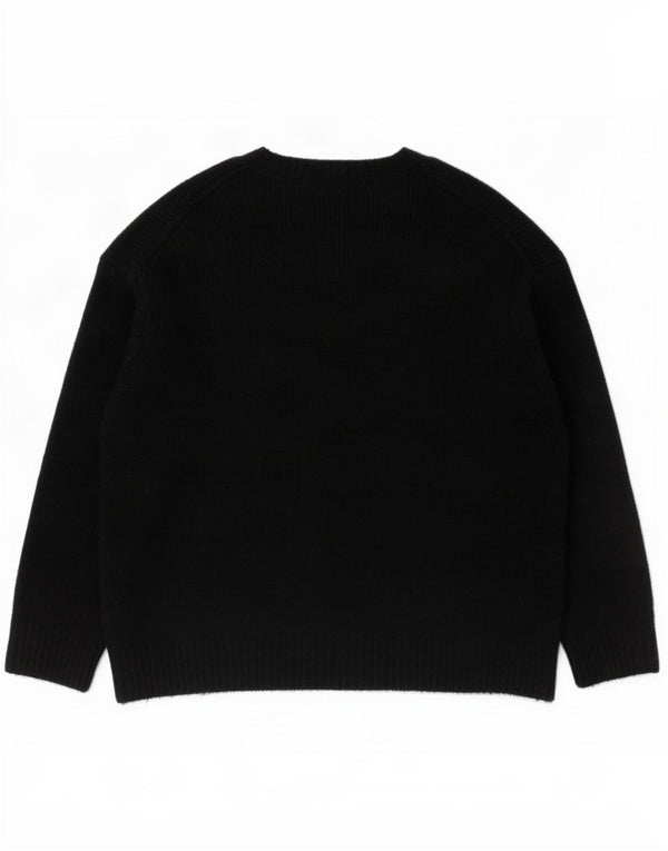 Pulover cu gât țestoasă supradimensionat pentru femei Zara UK 14 Medium Negru Acrilic