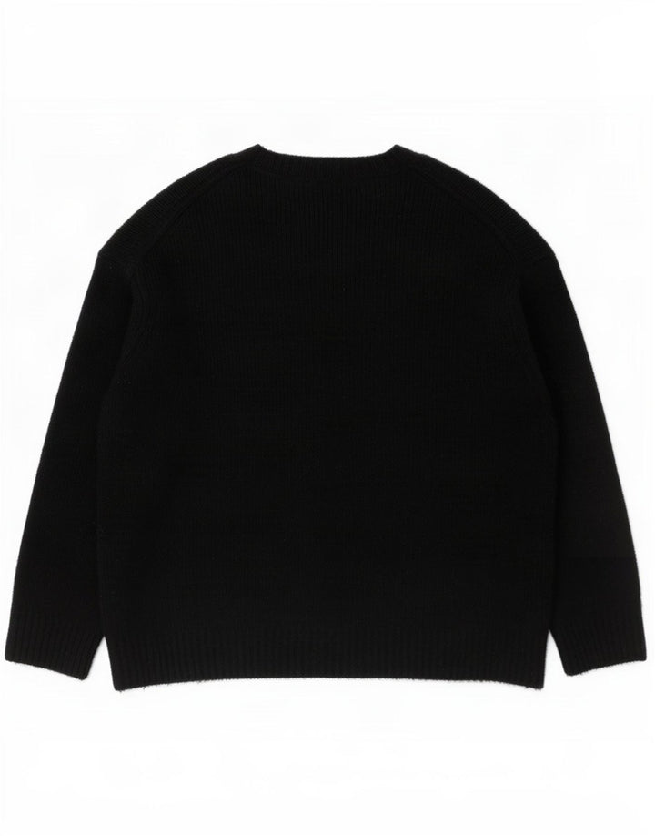 Pulover cu gât țestoasă supradimensionat pentru femei Zara UK 14 Medium Negru Acrilic