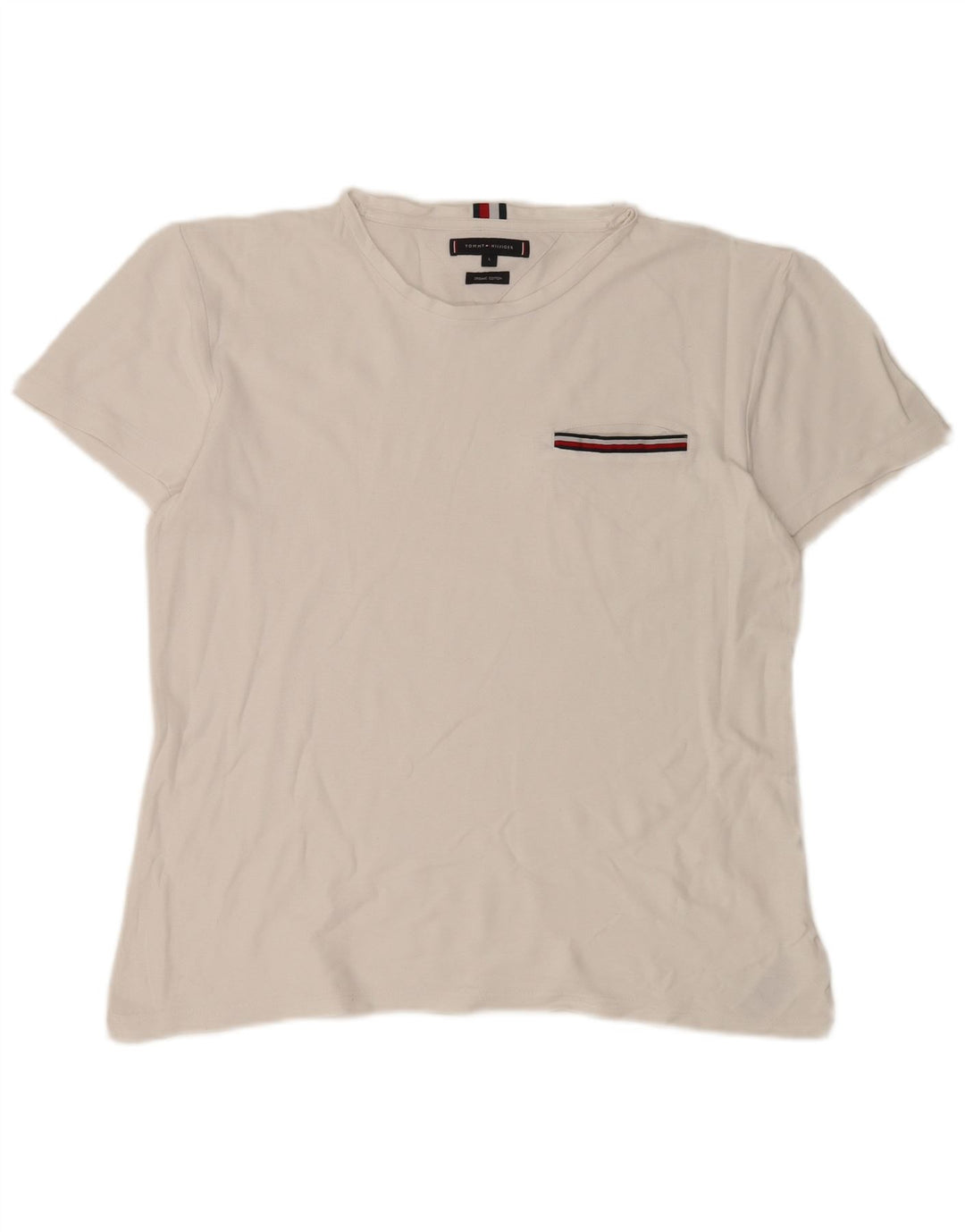 Tricou Tommy Hilfiger pentru bărbați Top mare din bumbac alb