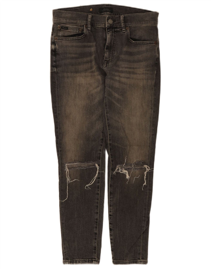 POLO RALPH LAUREN Blugi skinny învechiți pentru femei W28 L25 bumbac gri