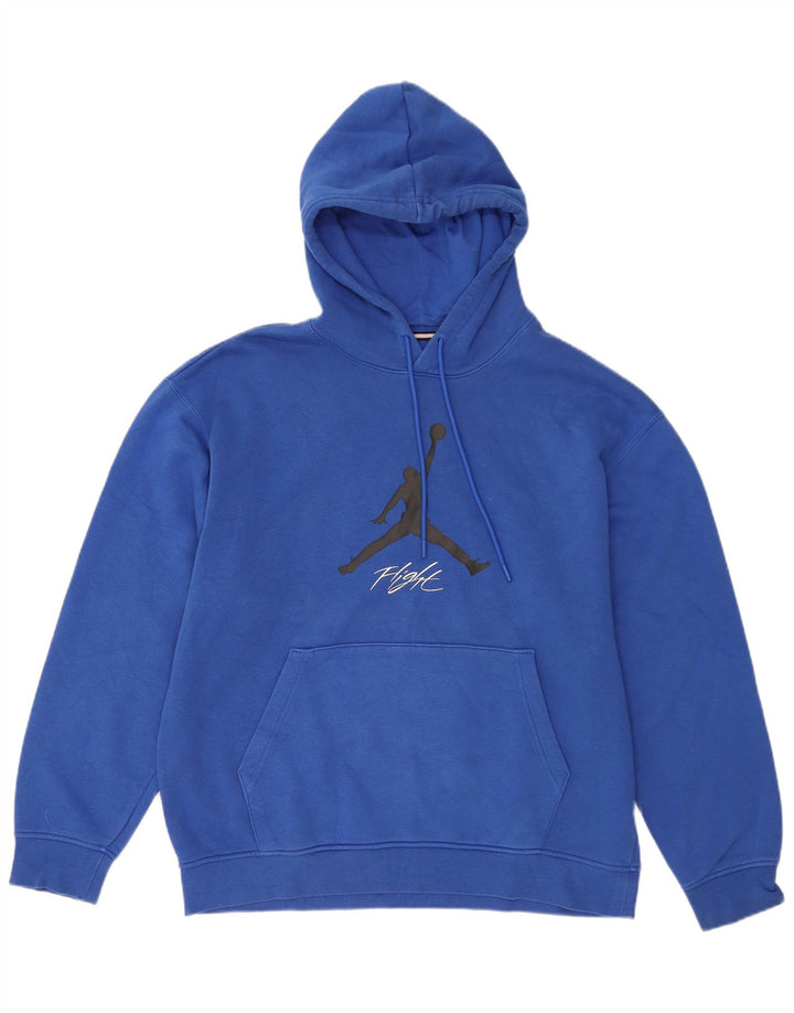 Jumper Jordan pentru bărbați cu capota, mare, albastru, bumbac