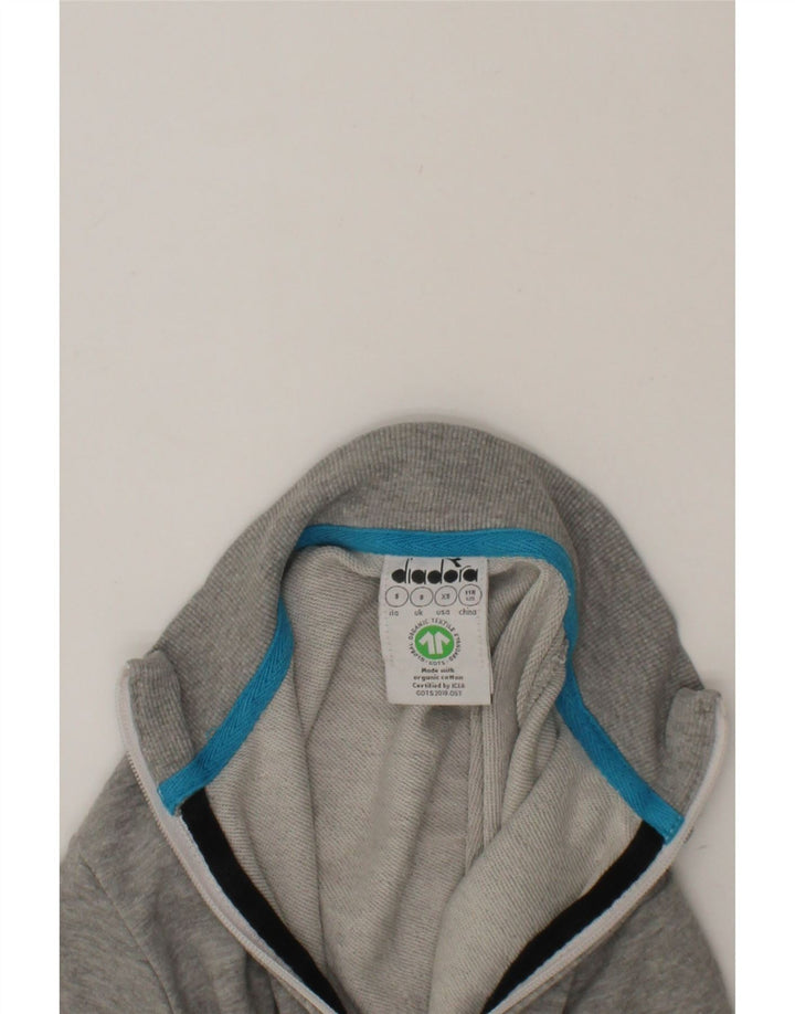 DIADORA Boys Tracksuit Top Jacket 5-6 Years Small  Grey Colourblock Vintage Diadora and Second-Hand Diadora from Messina Hembry 