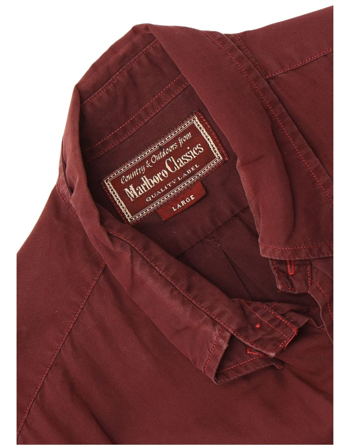 Cămașă Marlboro Classics pentru bărbați Maroon mare
