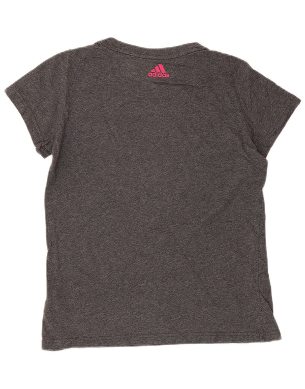 Tricou grafic Adidas pentru femei Top UK 12/14 Medium Gri Bumbac