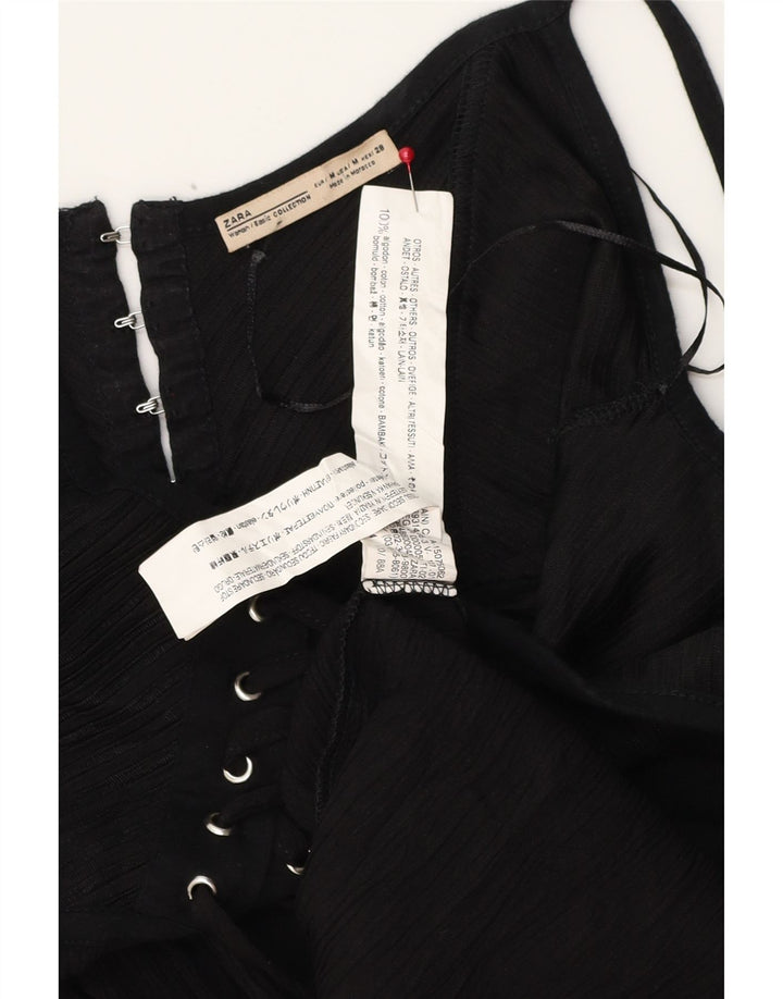 Rochie de soare maxi pentru femei Zara UK 12, bumbac mediu negru