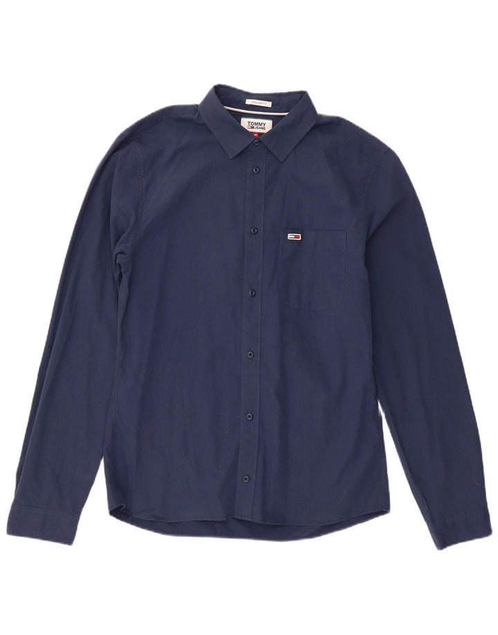 Cămașă pentru bărbați Tommy Hilfiger, cu o formă regulată, albastru bleumarin mediu