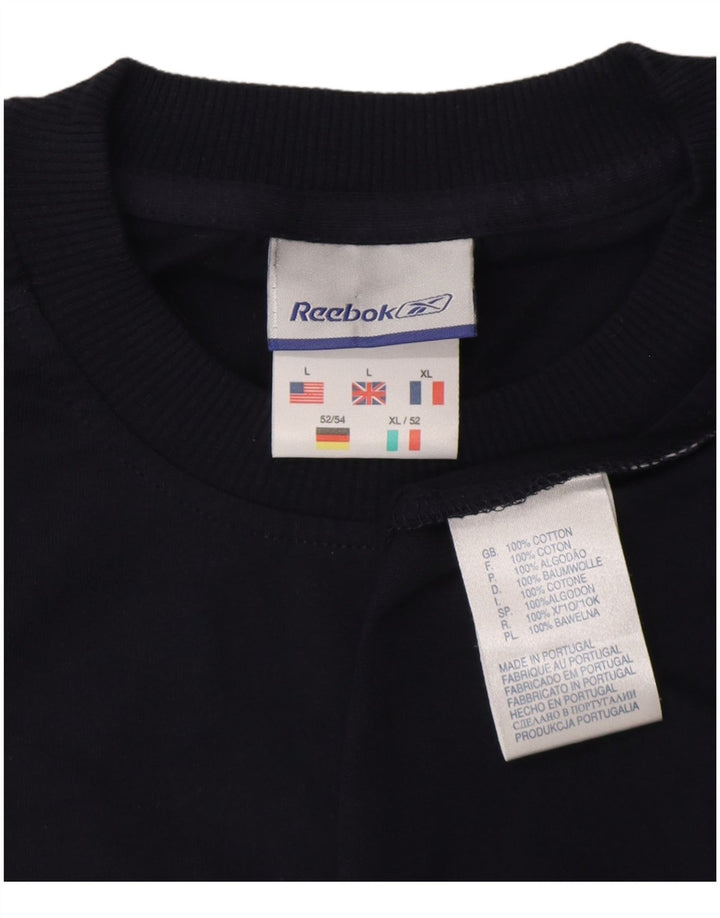 Tricou grafic pentru bărbați Reebok Top mare din bumbac bleumarin